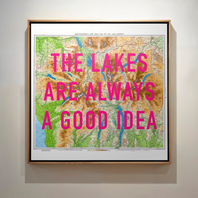 The Lake District Retro Pop Art Map Print (Square v2) - Magic Posters