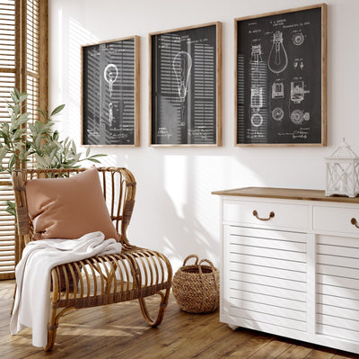 Thomas Edison Set Of 3 Patent Prints - Magic Posters