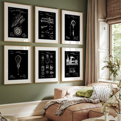 Thomas Edison Set Of 6 Patent Prints - Magic Posters