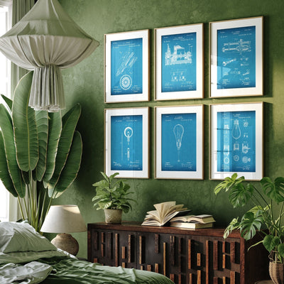 Thomas Edison Set Of 6 Patent Prints - Magic Posters