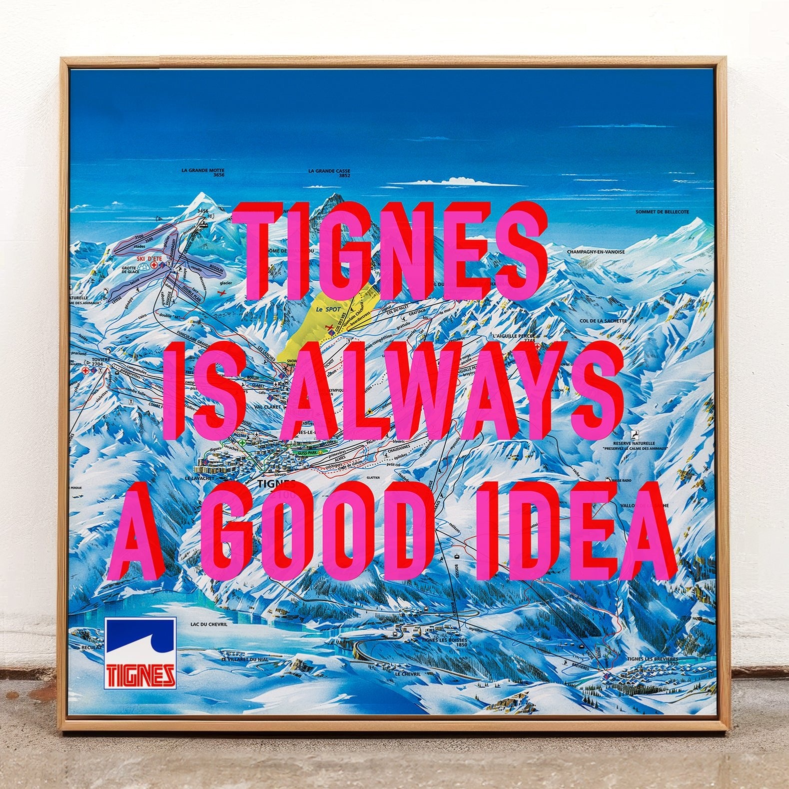 Tignes Retro Pop Art Ski Map Print - Magic Posters