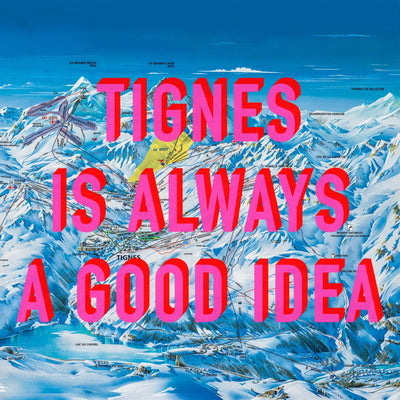 Tignes Retro Pop Art Ski Map Print