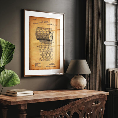 Toilet Paper 1893 Patent Print - Magic Posters