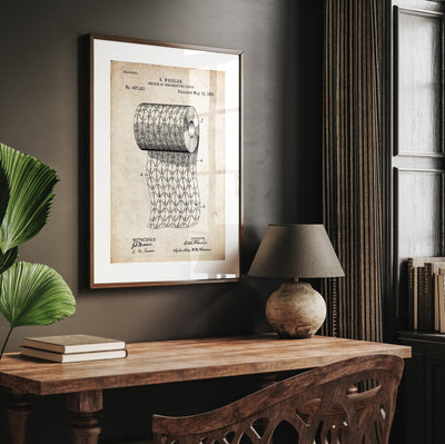 Toilet Paper 1893 Patent Print - Magic Posters