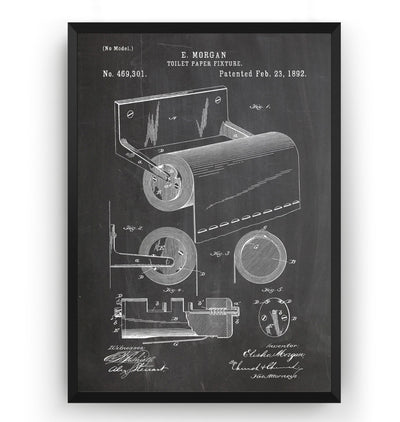 Toilet Paper Fixture 1892 Patent Print - Magic Posters