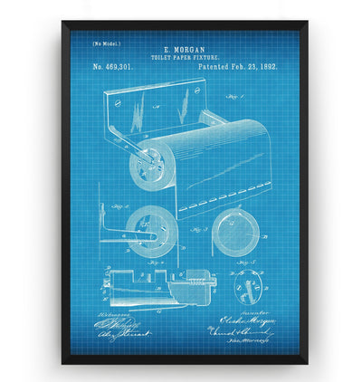 Toilet Paper Fixture 1892 Patent Print - Magic Posters