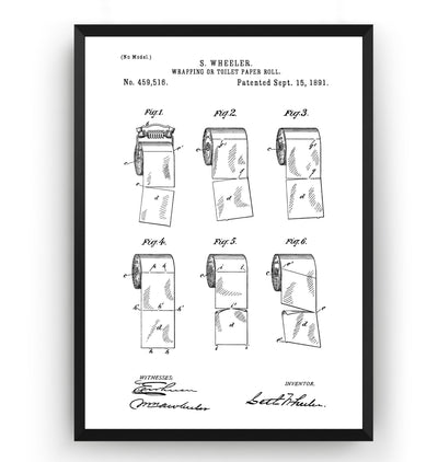 Toilet Paper Roll 1891 Patent Print - Magic Posters