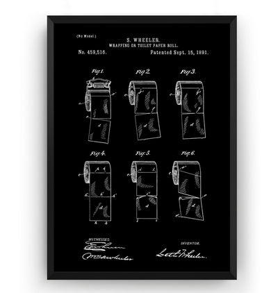 Toilet Paper Roll 1891 Patent Print - Magic Posters