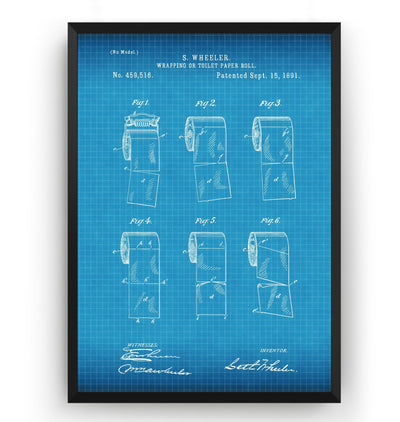 Toilet Paper Roll 1891 Patent Print - Magic Posters