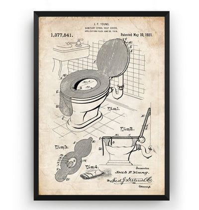 Toilet Seat Cover 1921 Patent Print - Magic Posters