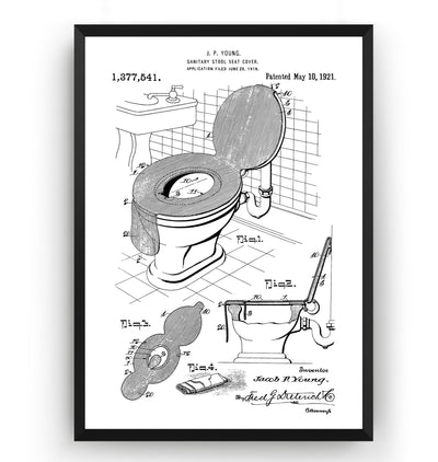 Toilet Seat Cover 1921 Patent Print - Magic Posters