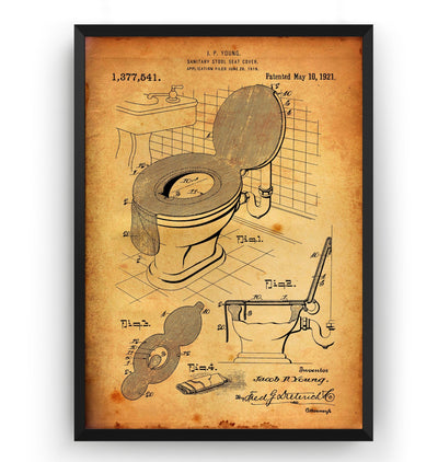Toilet Seat Cover 1921 Patent Print - Magic Posters
