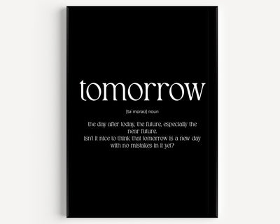 Tomorrow Definition Print - Magic Posters