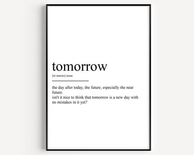 Tomorrow Definition Print - Magic Posters