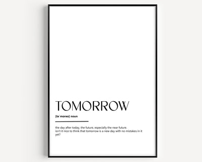 Tomorrow Definition Print - Magic Posters