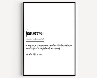 Tomorrow Definition Print V2 - Magic Posters