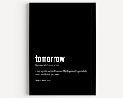 Tomorrow Definition Print V2 - Magic Posters