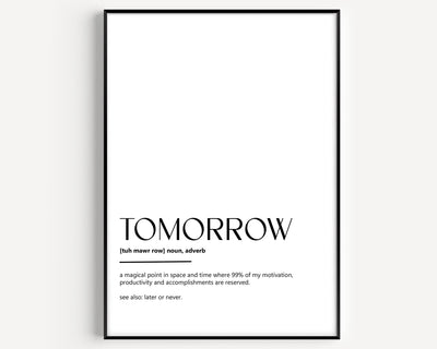 Tomorrow Definition Print V2 - Magic Posters