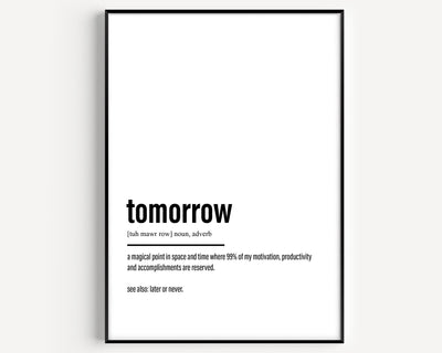 Tomorrow Definition Print V2 - Magic Posters