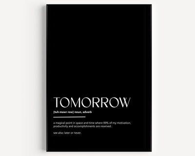 Tomorrow Definition Print V2 - Magic Posters