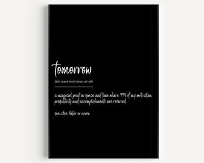Tomorrow Definition Print V2 - Magic Posters