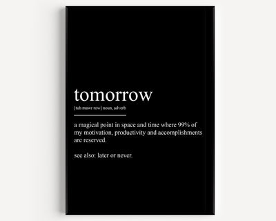 Tomorrow Definition Print V2 - Magic Posters