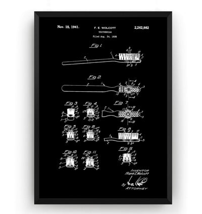 Toothbrush Patent Print - Magic Posters