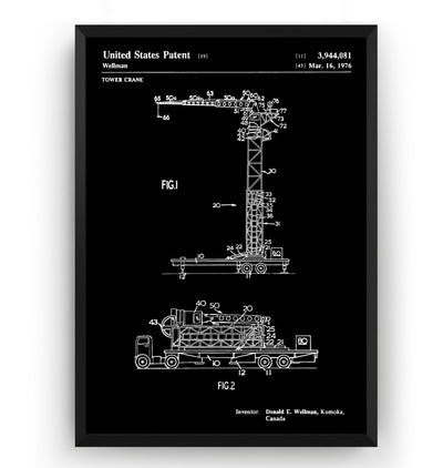 Tower Crane 1976 Patent Print - Magic Posters