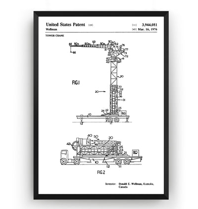 Tower Crane 1976 Patent Print - Magic Posters