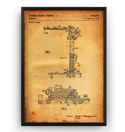 Tower Crane 1976 Patent Print - Magic Posters