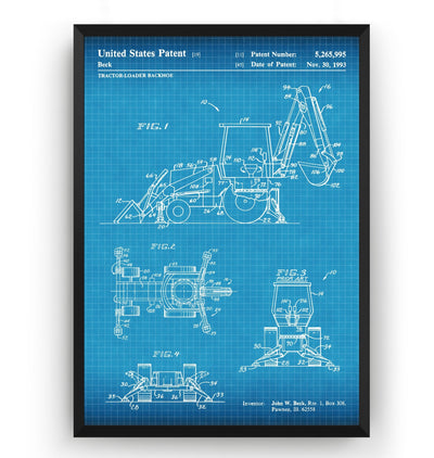 Tractor Loader Backhoe 1993 Patent Print - Magic Posters
