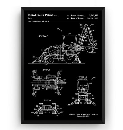 Tractor Loader Backhoe 1993 Patent Print - Magic Posters