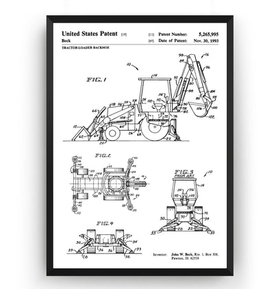Tractor Loader Backhoe 1993 Patent Print - Magic Posters