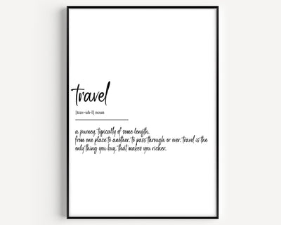 Travel Definition Print - Magic Posters