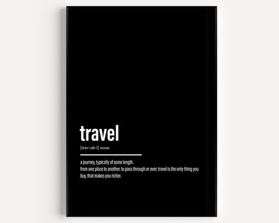 Travel Definition Print - Magic Posters