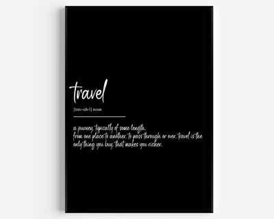Travel Definition Print - Magic Posters