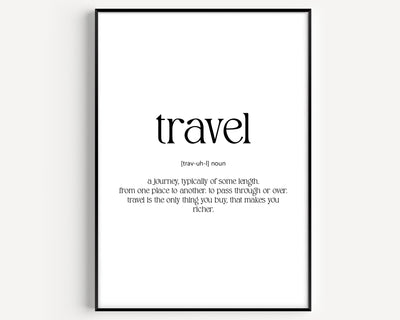 Travel Definition Print - Magic Posters