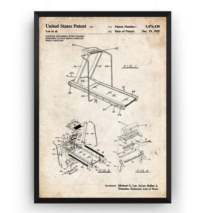 Treadmill 1995 Patent Print - Magic Posters