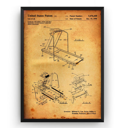 Treadmill 1995 Patent Print - Magic Posters
