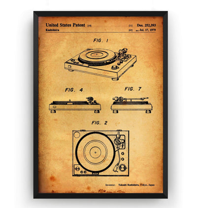 Turntable 1979 Patent Print - Magic Posters