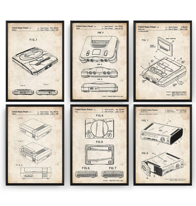 Ultimate Games Consoles Set Of 6 Patent Prints - Magic Posters