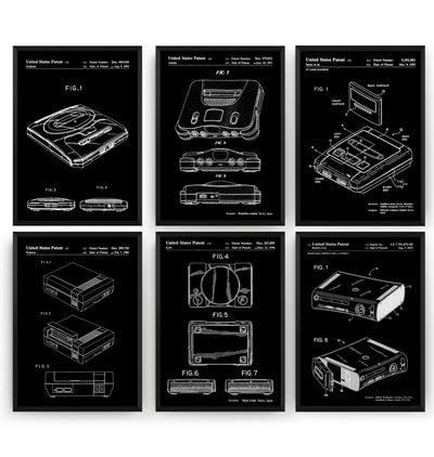 Ultimate Games Consoles Set Of 6 Patent Prints - Magic Posters