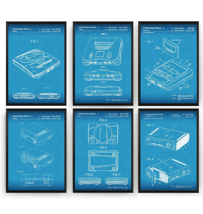 Ultimate Games Consoles Set Of 6 Patent Prints - Magic Posters