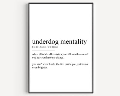 Underdog Mentality Definition Print - Magic Posters