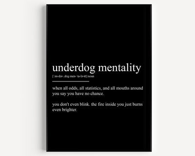 Underdog Mentality Definition Print - Magic Posters