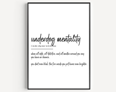 Underdog Mentality Definition Print - Magic Posters