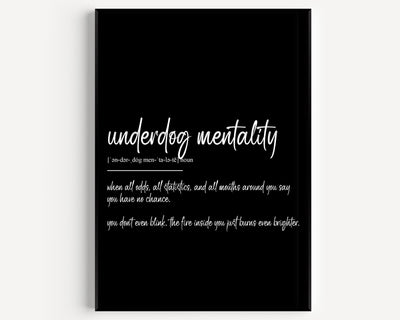 Underdog Mentality Definition Print - Magic Posters