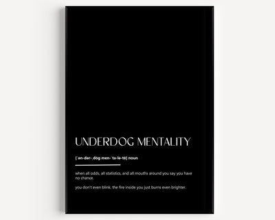 Underdog Mentality Definition Print - Magic Posters