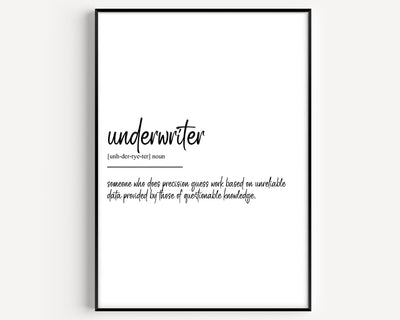 Underwriter Definition Print - Magic Posters