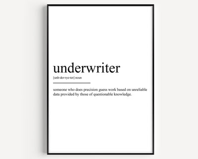 Underwriter Definition Print - Magic Posters